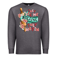 Charcoal Heather they see me rolling they hatin Premium Sweatshirt - MaliasSmallBusiness