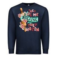 Navy they see me rolling they hatin Premium Sweatshirt - MaliasSmallBusiness