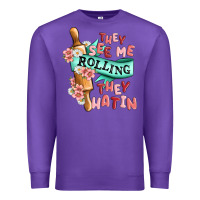 Purple they see me rolling they hatin Premium Sweatshirt - MaliasSmallBusiness