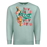 Seafoam they see me rolling they hatin Premium Sweatshirt - MaliasSmallBusiness