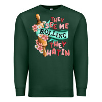Sports Green they see me rolling they hatin Premium Sweatshirt - MaliasSmallBusiness