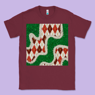 Christmas Diamond Plaid And Green Glitter Seamless Pattern Classic Tee Designed By Bundleandbundleshop