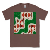 Chestnut christmas diamond plaid and green glitter seamless pattern Classic Tee - BundleAndBundleShop