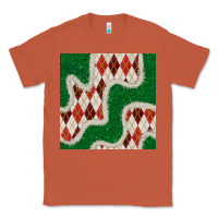 Copper christmas diamond plaid and green glitter seamless pattern Classic Tee - BundleAndBundleShop