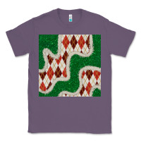 Lavender christmas diamond plaid and green glitter seamless pattern Classic Tee - BundleAndBundleShop