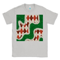 Moon Dust christmas diamond plaid and green glitter seamless pattern Classic Tee - BundleAndBundleShop