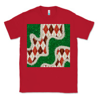 Red christmas diamond plaid and green glitter seamless pattern Classic Tee - BundleAndBundleShop