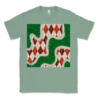 Sage christmas diamond plaid and green glitter seamless pattern Classic Tee - BundleAndBundleShop