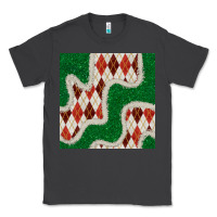 Smoke christmas diamond plaid and green glitter seamless pattern Classic Tee - BundleAndBundleShop