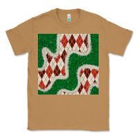 Toasted Coconut christmas diamond plaid and green glitter seamless pattern Classic Tee - BundleAndBundleShop