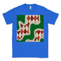 True Royal christmas diamond plaid and green glitter seamless pattern Classic Tee - BundleAndBundleShop