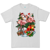 Dove Grey Christmas flamingo Premium Tee - BarkalooDesign
