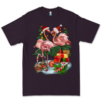 Plum Christmas flamingo Premium Tee - BarkalooDesign