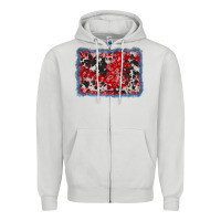 Dove Grey bandana cowhide denim background Zipper Hoodie - AdoDesignShop