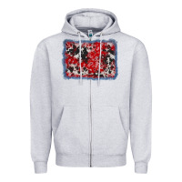Heather Grey bandana cowhide denim background Zipper Hoodie - AdoDesignShop