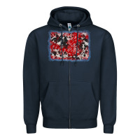 Navy bandana cowhide denim background Zipper Hoodie - AdoDesignShop