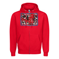 Red bandana cowhide denim background Zipper Hoodie - AdoDesignShop
