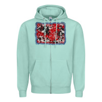 Seafoam bandana cowhide denim background Zipper Hoodie - AdoDesignShop