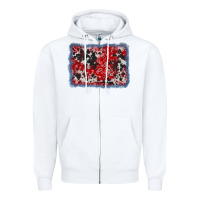 White bandana cowhide denim background Zipper Hoodie - AdoDesignShop