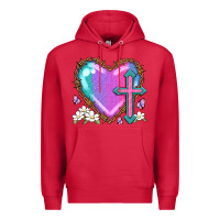 Cardinal easter cross heart la Premium Hoodie - LillyAllenDesigns