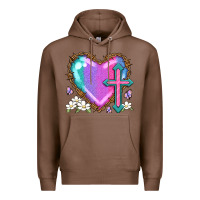 Chestnut easter cross heart la Premium Hoodie - LillyAllenDesigns
