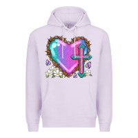 Lilac easter cross heart la Premium Hoodie - LillyAllenDesigns