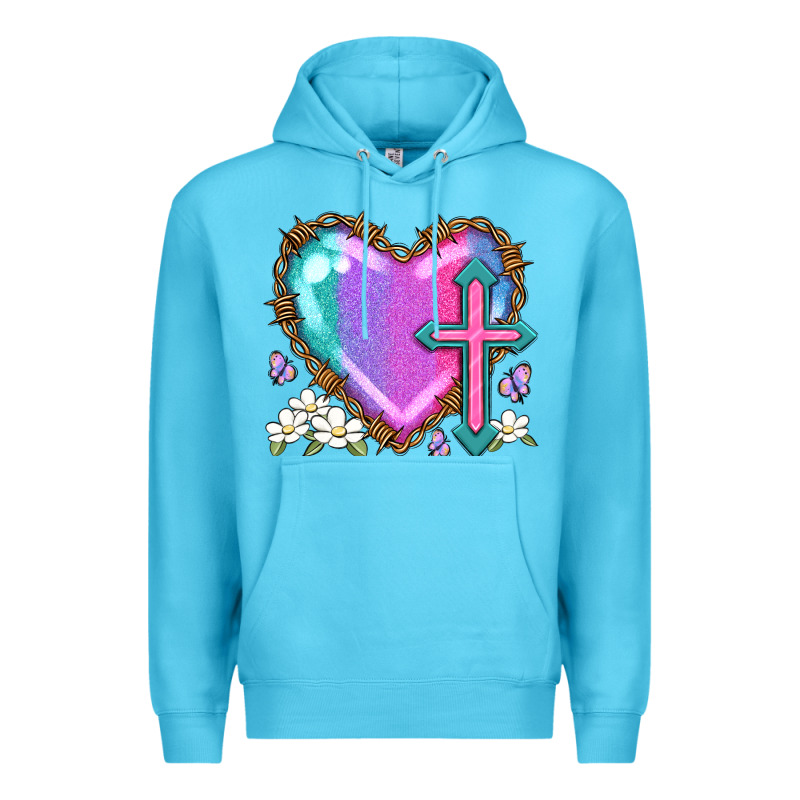 Easter Cross Heart La Premium Hoodie by LillyAllenDesigns | Teevron