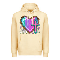 Pina Colada easter cross heart la Premium Hoodie - LillyAllenDesigns