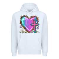 White easter cross heart la Premium Hoodie - LillyAllenDesigns