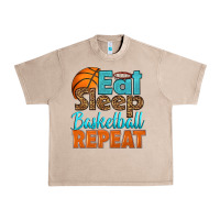 French Oak eat sleep basketball repeat Urban Heavy Tee - HRA Design Shop