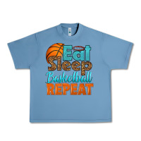 Pebble Blue eat sleep basketball repeat Urban Heavy Tee - HRA Design Shop