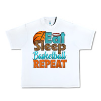 White eat sleep basketball repeat Urban Heavy Tee - HRA Design Shop