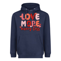 Navy love more worry less Heavyweight Hoodie - MaliasSmallBusiness