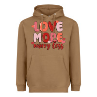Toasted Coconut love more worry less Heavyweight Hoodie - MaliasSmallBusiness