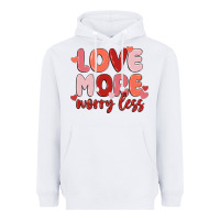 White love more worry less Heavyweight Hoodie - MaliasSmallBusiness
