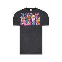 Vintage Black stitch and lilo pink christmas coffee cups Vintage Tee - AdoDesignShop