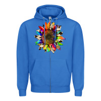 True Royal tie dye sunflower with cowhide Zipper Hoodie - Artiststas