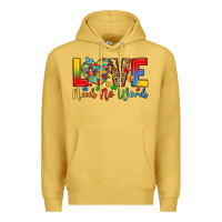 Antique Gold love needs no words Premium Hoodie - LillyAllenDesigns