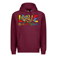 Burgundy love needs no words Premium Hoodie - LillyAllenDesigns