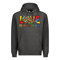 Charcoal Heather love needs no words Premium Hoodie - LillyAllenDesigns