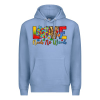 Colony Blue love needs no words Premium Hoodie - LillyAllenDesigns