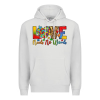 Dove Grey love needs no words Premium Hoodie - LillyAllenDesigns