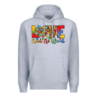 Heather Grey love needs no words Premium Hoodie - LillyAllenDesigns
