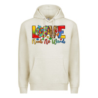 Oatmeal Heather love needs no words Premium Hoodie - LillyAllenDesigns