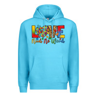 Ocean Blue love needs no words Premium Hoodie - LillyAllenDesigns