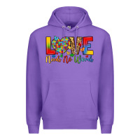 Purple love needs no words Premium Hoodie - LillyAllenDesigns