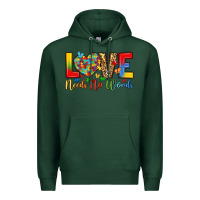 Sports Green love needs no words Premium Hoodie - LillyAllenDesigns