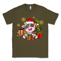 Army Green little cute christmas cow Classic Tee - AdoDesignShop