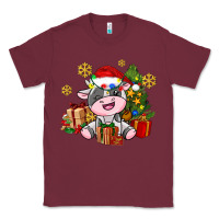 Burgundy little cute christmas cow Classic Tee - AdoDesignShop