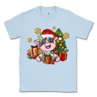Dusty Blue little cute christmas cow Classic Tee - AdoDesignShop